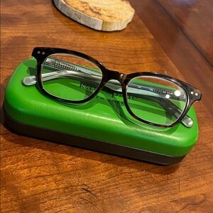 Kate Spade Tortoise over Light Teal  Reading Glasses with Green Hard Case